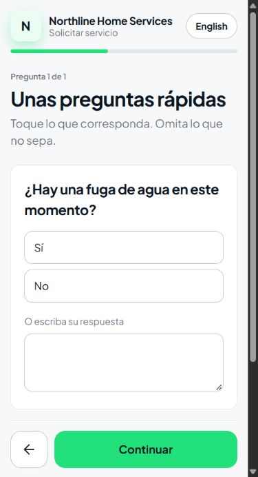 El formulario de solicitud de Fixy en un teléfono
